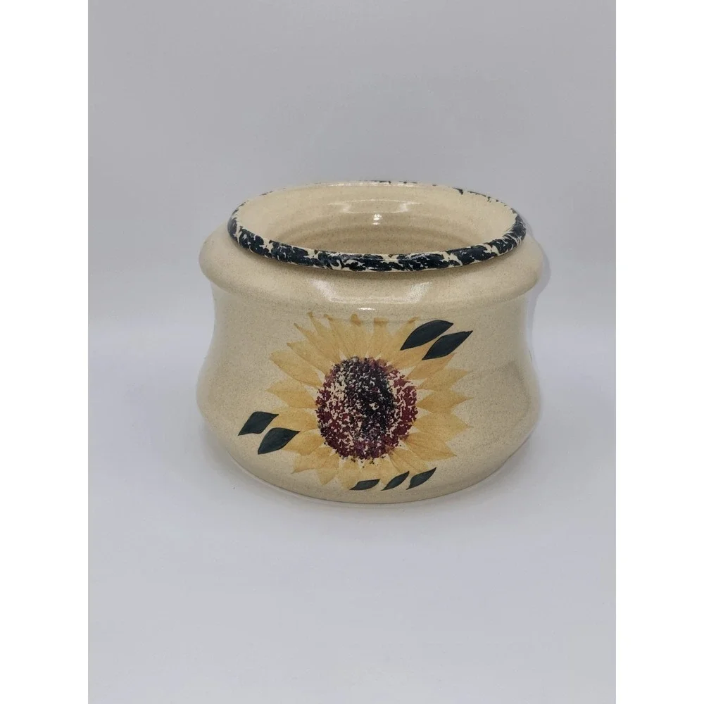 Contemporary Pottery Sunflower African Violet Self Watering Planter Handmade USA